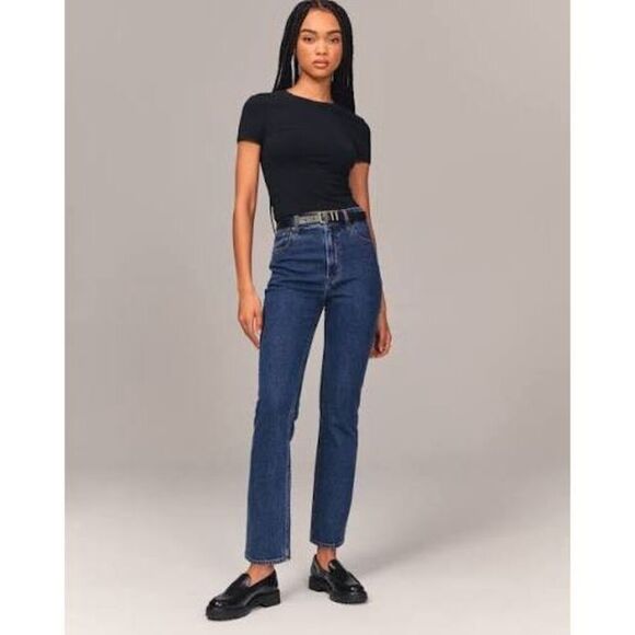 Abercrombie & Fitch Simone High Rise Ankle Straight Jeans Size 24 - Picture 1 of 5